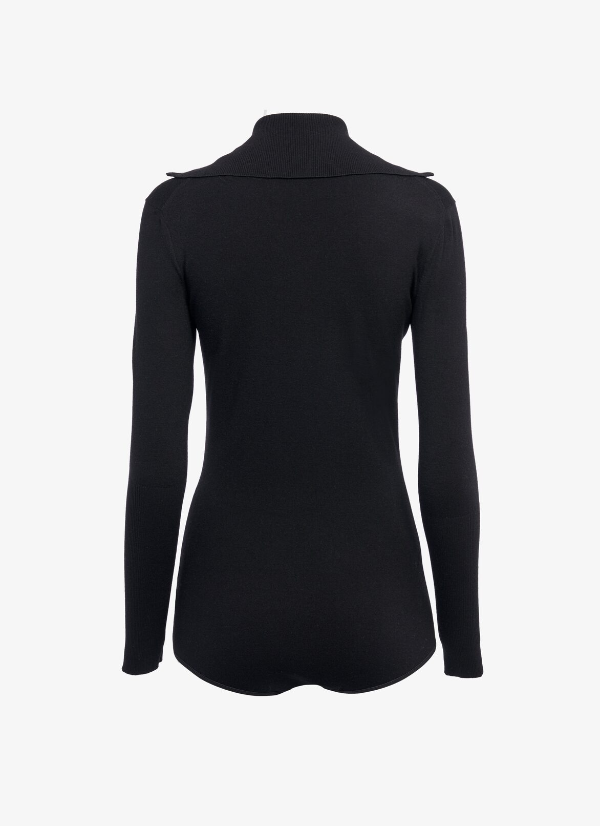 Long-sleeved stretch knit bodysuit ALAÏA BLACK LONG-SLEEVED STRETCH KNIT BODYSUIT
